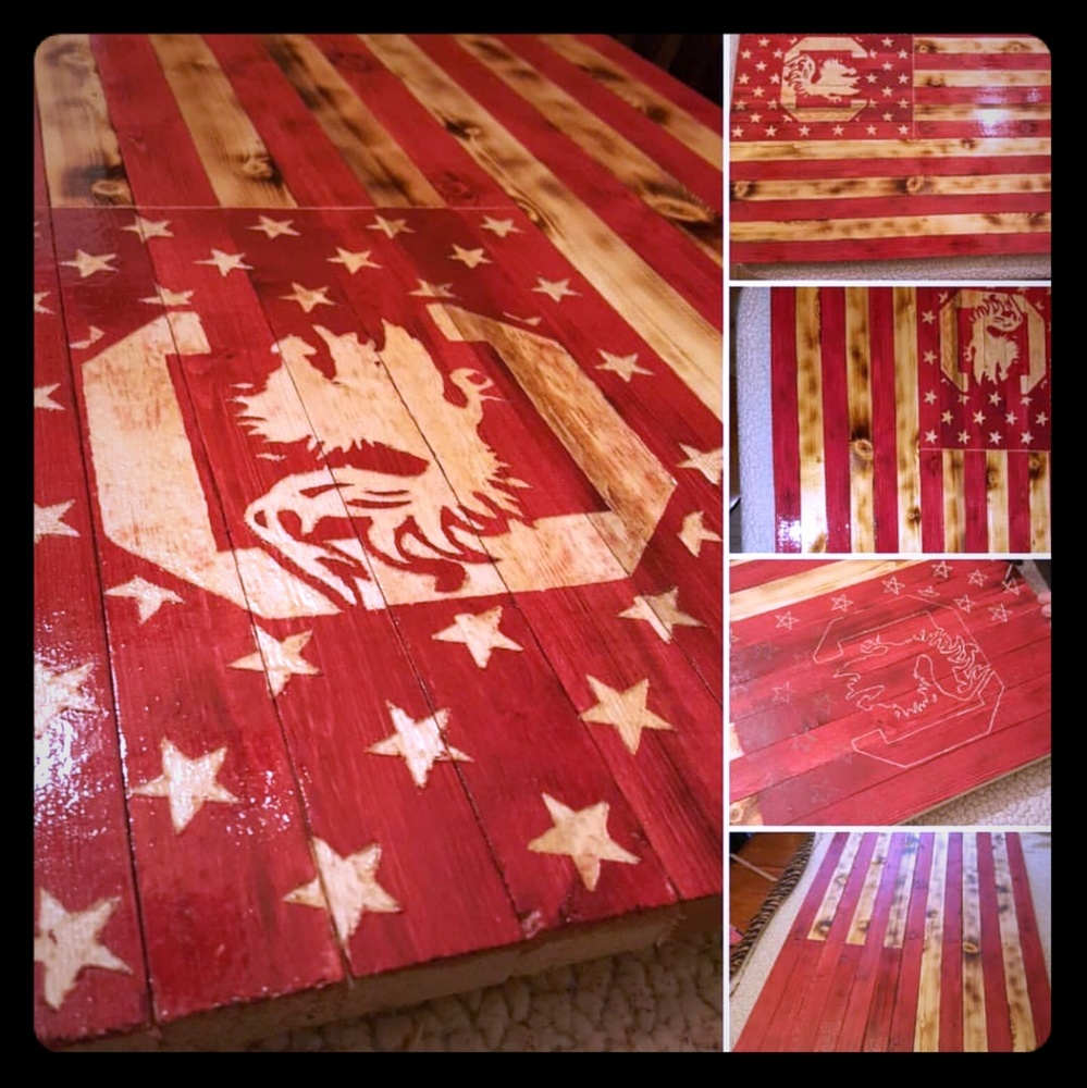 Gamecock woodflag